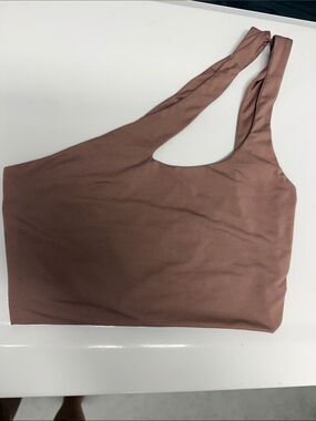 Asymmetric One-Shoulder Crop Top in Dusty Rose SALTY - Size Small LIKE NEW
